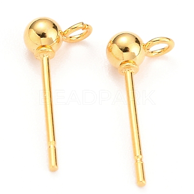 316L Surgical Stainless Steel Round Ball Stud Earring Post STAS-Z035-02G-H-1