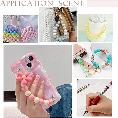 45Pcs 3 Colors Food Grade Eco-Friendly Silicone Focal Beads SIL-PH0001-09-1