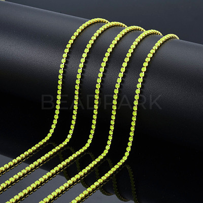 Brass Rhinestone Strass Chains CHC-N017-003B-B02-1