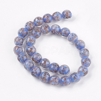 Handmade Gold Sand Lampwork Beads LAMP-K029-08-1