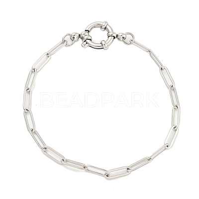 Tarnish Resistant 304 Stainless Steel Paperclip Chain Bracelets for Women BJEW-Q344-03P-1