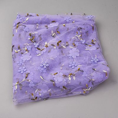 Polyester Embroidered Mesh Fabric DIY-WH0622-399-1