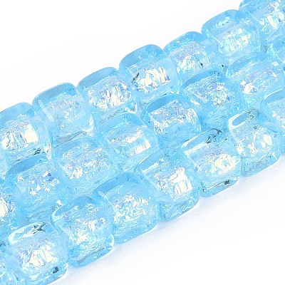 Handmade Foil Glass Beads Strands FOIL-Q002-04C-1