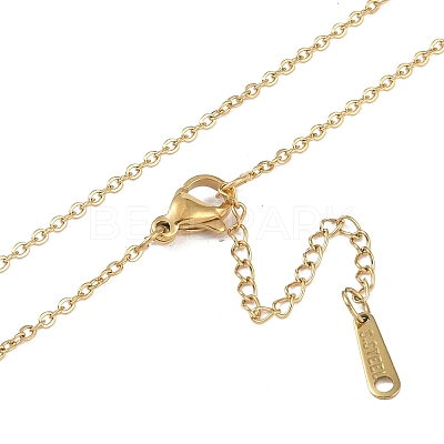 Ion Plating(IP) Initial Letter 304 Stainless Steel Pendant Necklaces NJEW-M199-01G-Q-1