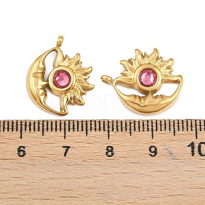 304 Stainless Steel Rhinestone Pendants STAS-Z166-24G-07-1