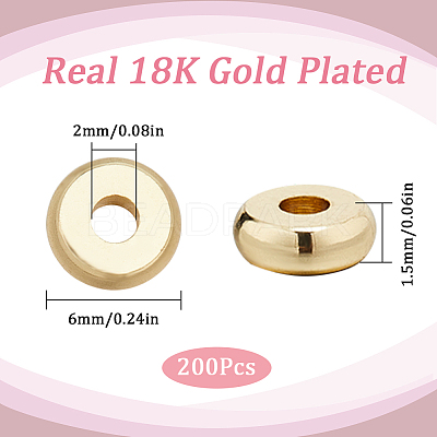 200Pcs Brass Spacer Beads KK-SC0004-02-1