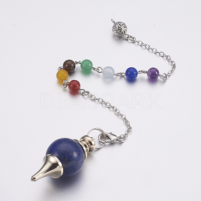 Natural Lapis Lazuli Sphere Dowsing Pendulums MAK-P009-E04-1