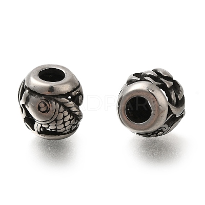 304 Stainless Steel European Beads STAS-D191-09E-AS-1