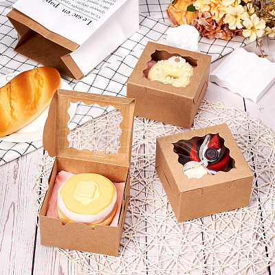 Square Paper Biscuit Boxes with Lace Edged Square Clear Window CON-TAC0001-12A-02-1