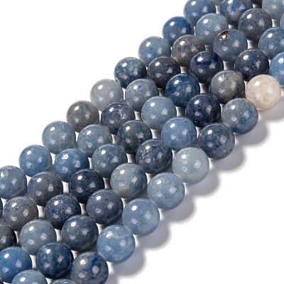 Dyed & Heated Natural Blue Aventurine Beads Strands G-F380-8mm-1