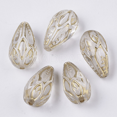 Transparent Plating Acrylic Beads X-PACR-T011-03-1