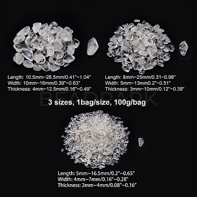 3 Bags 3 Style Natural Quartz Crystal G-CA0001-06-1
