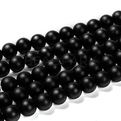Natural Black Agate Beads Strands G-D543-10mm-1