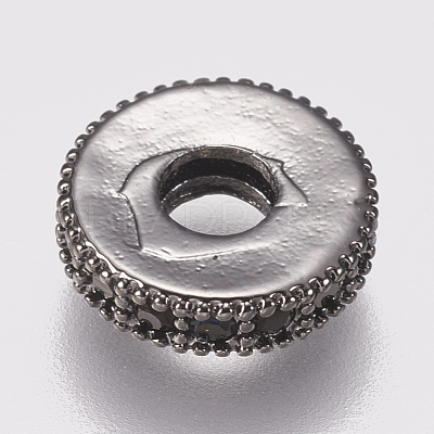Brass Micro Pave Cubic Zirconia Bead Spacers ZIRC-K074-11B-02B-1