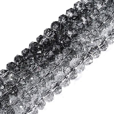 Crackle Transparent Glass Beads Strands GLAA-N068-03A-01-1