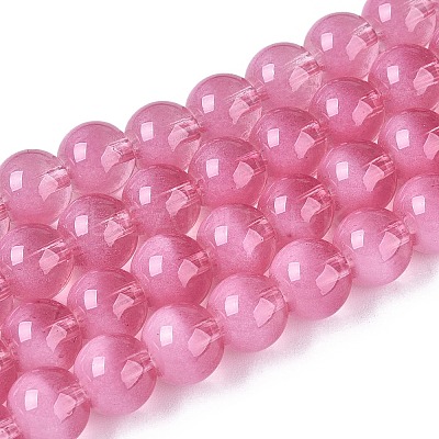 Transparent Glass Imitation Cat Eye Beads Strands GLAA-Q110-01B-13-1