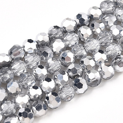 Transparent Electroplate Glass Beads Strands EGLA-A035-T4mm-M01-1