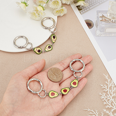 Avocado Alloy Enamel Link Purse Strap Extenders AJEW-AB00070-01-1