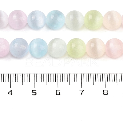 Macaron Color Natural Selenite Beads Strands G-C142-01B-10-1