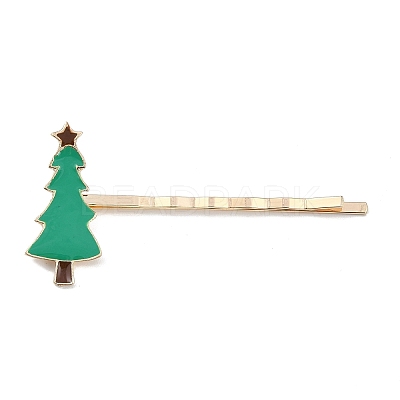 Christmas Theme Alloy Enamel Hair Bobby Pin AJEW-A056-04A-1