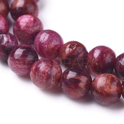 Natural Thulite Beads Strands G-D0006-C16-6mm-1