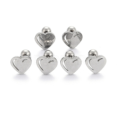 Tarnish Resistant 201 Stainless Steel Barbell Cartilage Earrings LS-EJEW-R147-38-1