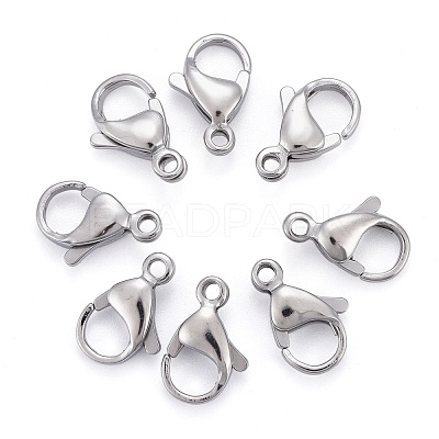 Tarnish Resistant 304 Stainless Steel Lobster Claw Clasps X-STAS-AB13-1