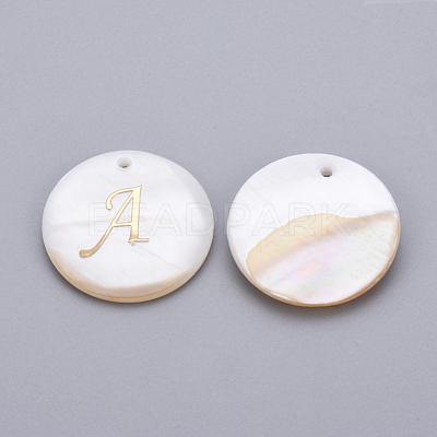 Freshwater Shell Pendants SHEL-Q018-01-G-1