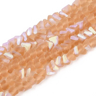 Frosted Transparent Glass Beads Strands GLAA-N054-4mm-04-1