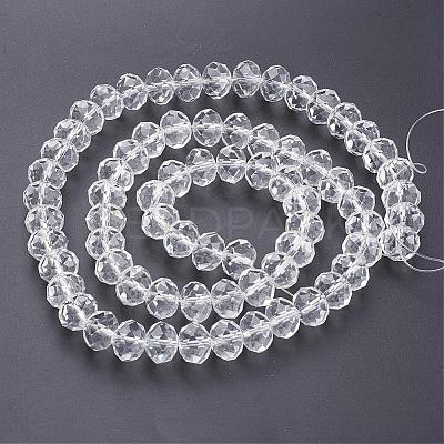 Anti-Tarnish Faceted Rondelle Handmade Glass Beads GS011-01-1
