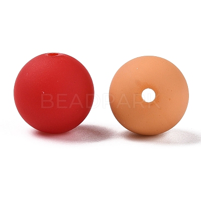 Rubberized Style Imitated Silicone Acrylic Beads MACR-T048-01A-01-1
