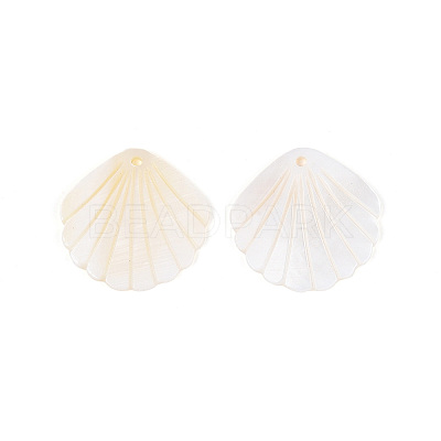 Carved Natural Freshwater Shell Pendants SHEL-T020-62B-1