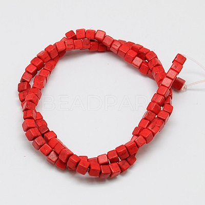 Synthetic Turquoise Beads Strands X-TURQ-G108-4x4mm-11-1