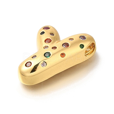 Brass Cubic Zirconia Pendants KK-M295-13G-Y-1