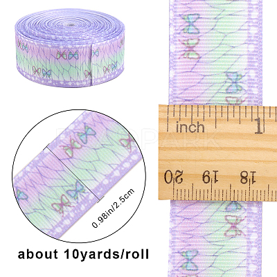 10 Yards Polyester Printed Grosgrain Ribbon OCOR-GF0002-36B-1