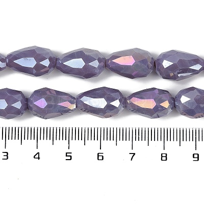 Opaque Solid Color Electroplate Glass Beads Strands LS-EGLA-N013-P10mm-B09-1