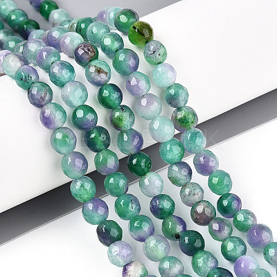Dyed Natural White Jade Beads Strands G-T139-6mm-60-18-1