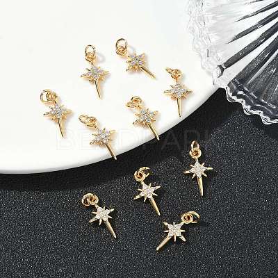 SHEGRACE Brass Micro Pave Cubic Zirconia Pendants XGRQ3D101-480G-1