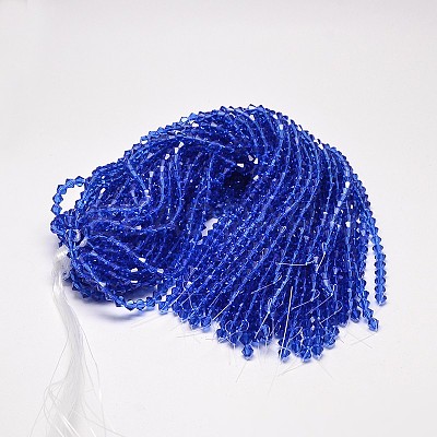 Imitate Austrian Crystal Bicone Glass Beads Strands GLAA-F029-6x6mm-08-1