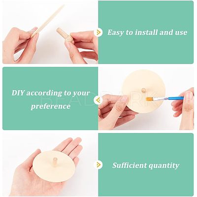 Wooden Spinning Tops WOOD-WH0027-66-1