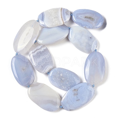 Natural Blue Lace Agate Beads Strands G-H006-A01-02-1