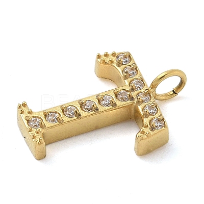 Ion Plating(IP) 304 Stainless Steel Micro Pave Cubic Zirconia Pendants STAS-Z107-03G-19-1