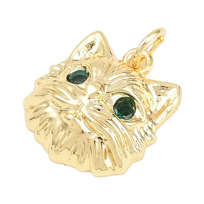 Brass Micro Pave Cubic Zirconia Pendants KK-D258-37G-01-1