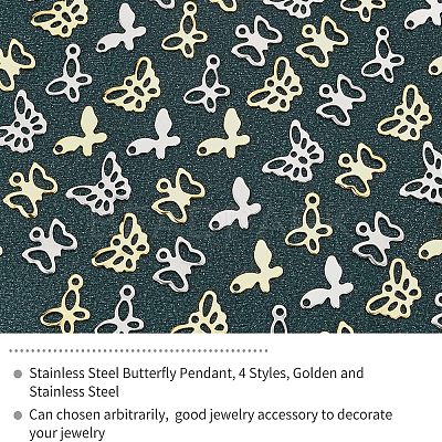 240Pcs 8 Style 201 Stainless Steel Charms STAS-UN0028-10-1