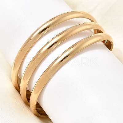 Boho 304 Stainless Steel 3-Line Cuff Bangles SA-CBA1E89-01A-G-1