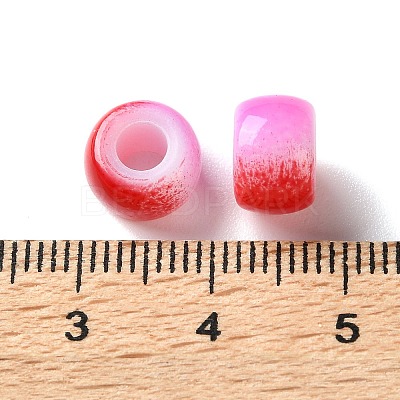 Spray Painted ABS Plastic European Beads KY-G033-02A-06-1