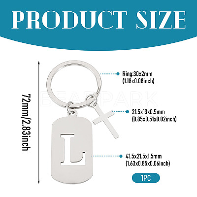 1Pc Stainless Steel Keychains KEYC-TADJ0001-08L-1