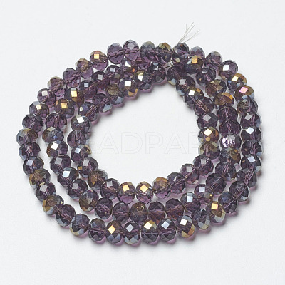 Electroplate Transparent Glass Beads Strands EGLA-A034-T4mm-H09-1
