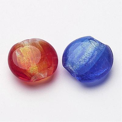 Handmade Silver Foil Glass Beads X-SLF20MMY-1-1