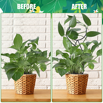 4Pcs 4 Styles Iron Flower Plant Supports FIND-CN0001-62C-1
